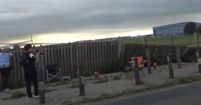 Украинская "Мрия" сдула забор британской авиабазы ВВС во время взлета (видео)