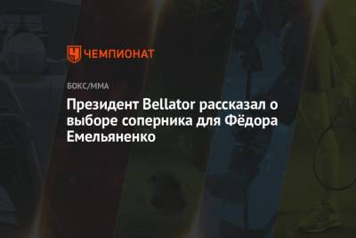 Президент Bellator рассказал о выборе соперника для Фёдора Емельяненко