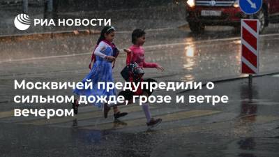Москвичей предупредили о сильном дожде, грозе и ветре вечером