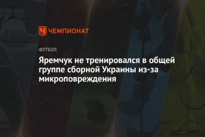 Яремчук не тренировался в общей группе сборной Украины из-за микроповреждения