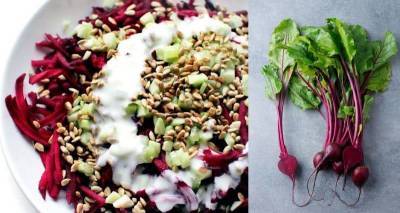 Витаминный салат из свеклы, огурца и жареных семян подсолнечника. Рецепт