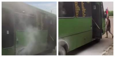 В Одессе на ходу загорелась маршрутка, видео с места ЧП: "водитель остановился и..."