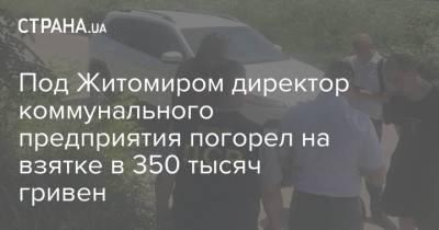 Под Житомиром директор коммунального предприятия погорел на взятке в 350 тысяч гривен