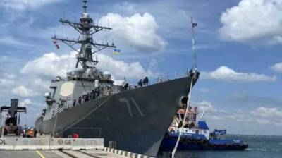 Американский ракетный эсминец USS Ross прибыл в Одессу для участия в учениях Sea Breeze