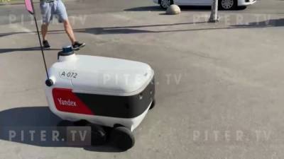 Появилось видео робота-доставщика еды в Мурино