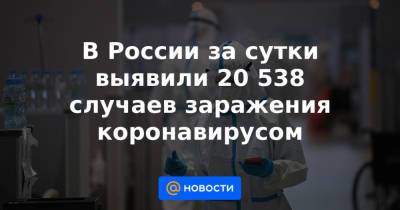 В России за сутки выявили 20 538 случаев заражения коронавирусом