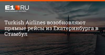 Turkish Airlines возобновляют прямые рейсы из Екатеринбурга в Стамбул