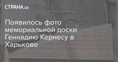 Появилось фото мемориальной доски Геннадию Кернесу в Харькове