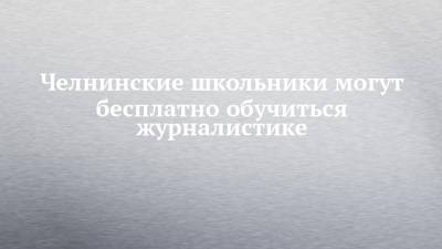 Челнинские школьники могут бесплатно обучиться журналистике