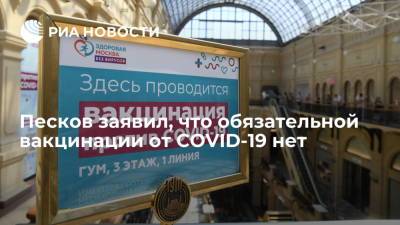 Дмитрий Песков заявил, что де-юре и де-факто обязательной вакцинации от COVID-19 в России нет