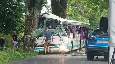 В ДТП с автобусом под Калининградом пострадали восемь человек