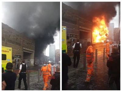 В центре Лондона на станции метро прогремел мощный взрыв: видео