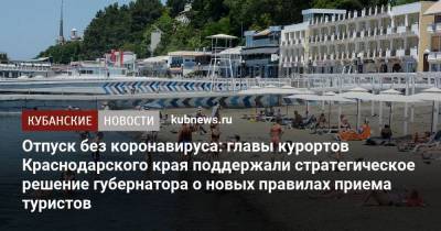 Отпуск без коронавируса: главы курортов Краснодарского края поддержали стратегическое решение губернатора о новых правилах приема туристов