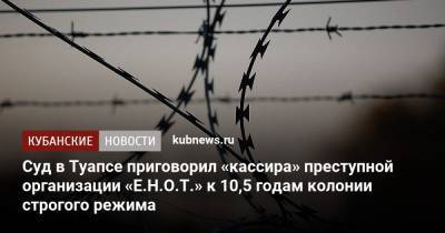 Суд в Туапсе приговорил «кассира» преступной организации «Е.Н.О.Т.» к 10,5 годам колонии строгого режима