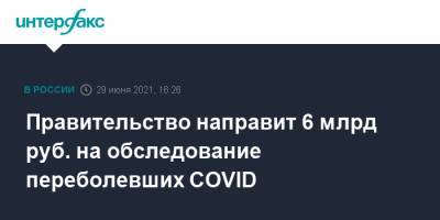 Правительство направит 6 млрд руб. на обследование переболевших COVID