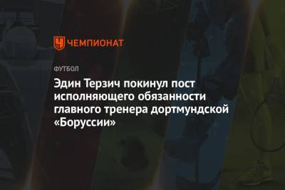 Эдин Терзич покинул пост исполняющего обязанности главного тренера дортмундской «Боруссии»