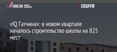 «IQ Гатчина»: в новом квартале началось строительство школы на 825 мест