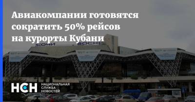 Авиакомпании готовятся сократить 50% рейсов на курорты Кубани