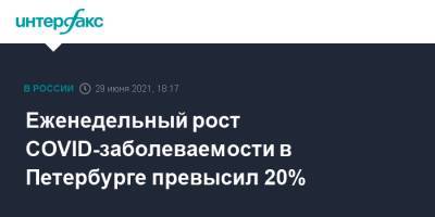 Еженедельный рост COVID-заболеваемости в Петербурге превысил 20%