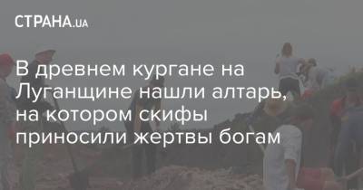 В древнем кургане на Луганщине нашли алтарь, на котором скифы приносили жертвы богам - strana.ua - Курган