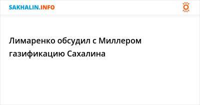 Лимаренко обсудил с Миллером газификацию Сахалина