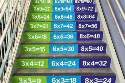 В Брянской школе лестница стала математическим арт-объектом
