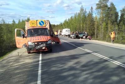 Пьяный водитель ВАЗа въехал в автомобиль дорожной службы в Карелии