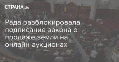 Рада разблокировала подписание закона о продаже земли на онлайн-аукционах