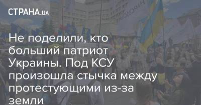 Не поделили, кто больший патриот Украины. Под КСУ произошла стычка между протестующими из-за земли