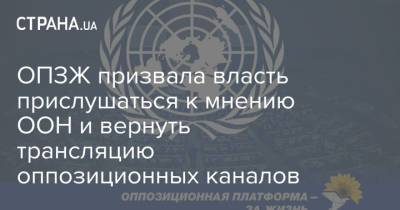 ОПЗЖ призвала власть прислушаться к мнению ООН и вернуть трансляцию оппозиционных каналов