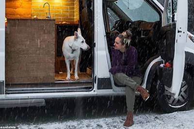 Девушка бросила работу и парня ради жизни с собакой в фургоне