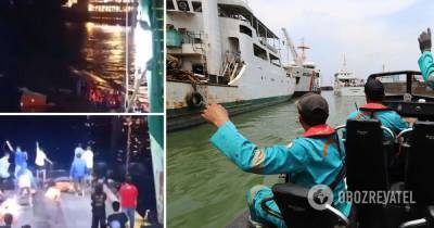 У берегов Бали затонуло судно с десятками пассажиров на борту. Видео спасения