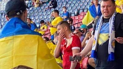 Опубликовано видео нападения на зрителя с флагом России на матче Украины