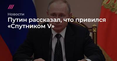 Путин рассказал, что привился «Спутником V»