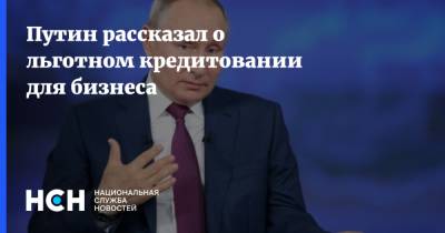 Путин рассказал о льготном кредитовании для бизнеса