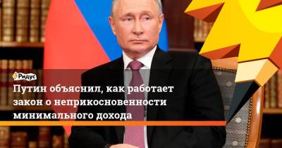 Путин объяснил, как работает закон о неприкосновенности минимального дохода