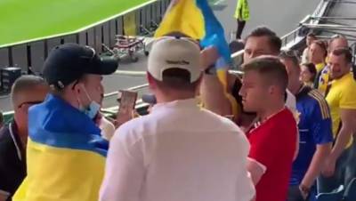 Украинские фанаты напали на мужчину с флагом РФ во время матча Евро