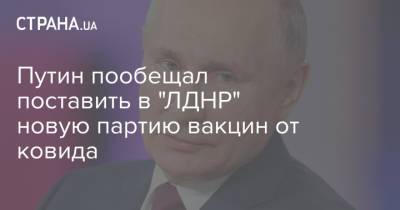 Путин пообещал поставить в "ЛДНР" новую партию вакцин от ковида