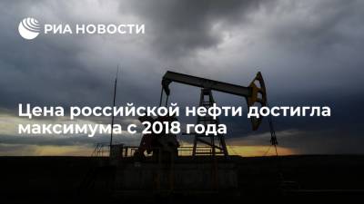 Цена российской нефти Urals в Европе достигла максимума с 2018 года