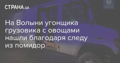 На Волыни угонщика грузовика с овощами нашли благодаря следу из помидор - strana.ua - Украина - Киев - Луцк