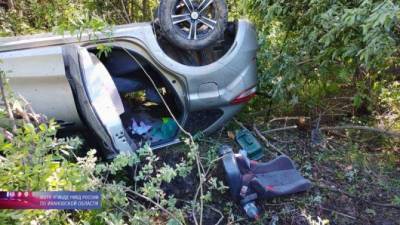 Двое детей пострадали при опрокидывании машины в Ивановской области