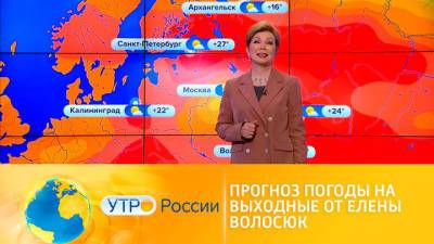 Утро России. Прогноз погоды на выходные от Елены Волосюк