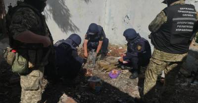 В заброшенном здании в Донецкой области нашли тайник с боеприпасами (ВИДЕО)