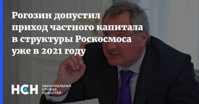 Рогозин допустил приход частного капитала в структуры Роскосмоса уже в 2021 году