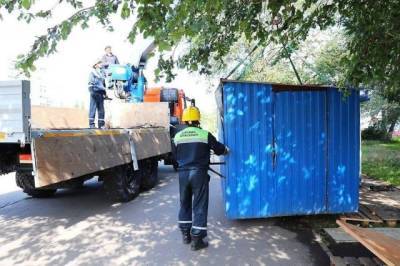 В Кемерове демонтируют два незаконно установленных павильона в Ленинском районе