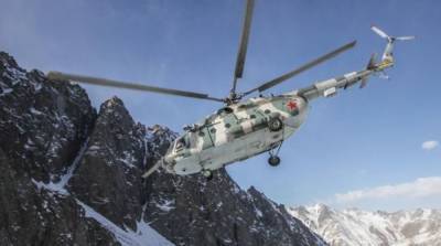 В Кыргызстане упал военный вертолет