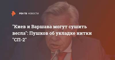 "Киев и Варшава могут сушить весла": Пушков об укладке нитки "СП-2"