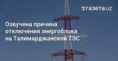 Озвучена причина отключения энергоблока на Талимарджанской ТЭС