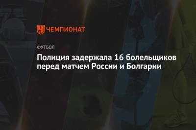 Полиция задержала 16 болельщиков перед матчем России и Болгарии