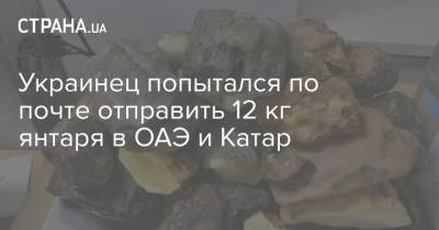 Украинец попытался по почте отправить 12 кг янтаря в ОАЭ и Катар - strana.ua - Киев - Эмираты - Катар